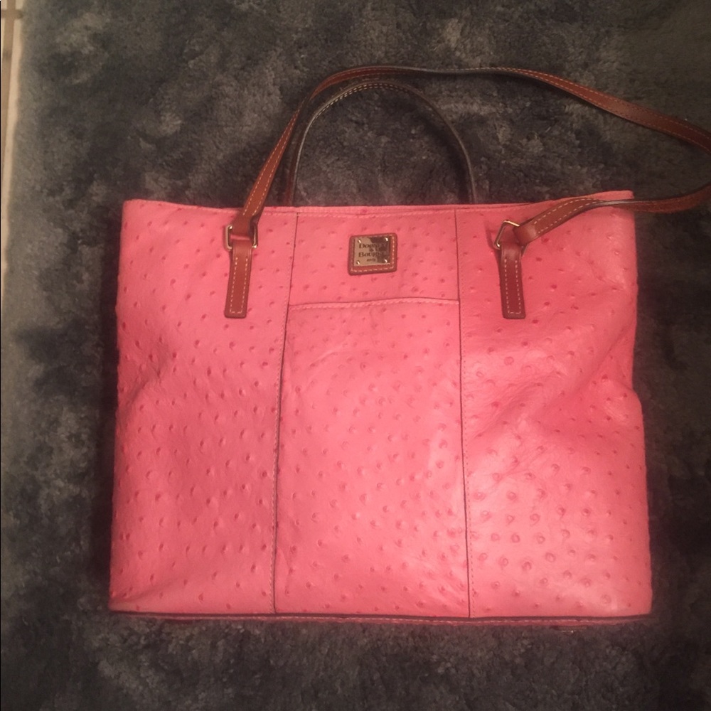 Dooney and Bourke large Lexington in Pink Ostrich